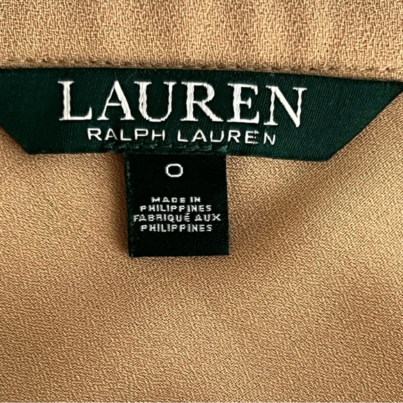 Lauren Ralph Lauren Crepe Tan Ruffle Front Faux Wrap Midi Skirt Oversize… - Picture 7 of 9